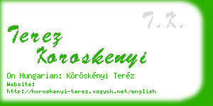 terez koroskenyi business card