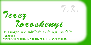 terez koroskenyi business card